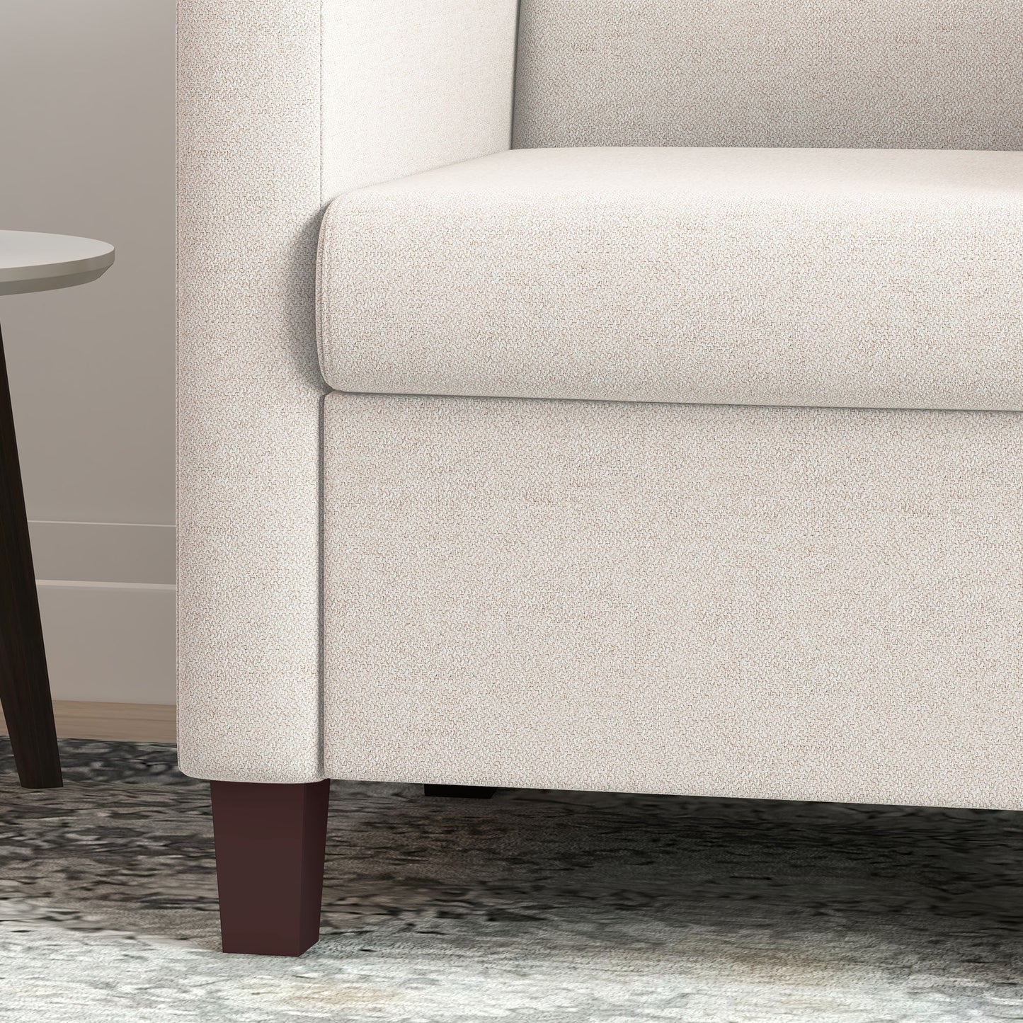Fabric Accent Chair, Modern Armchair with Seat Cushion and Non-Slip Pads for Living Room, Bedroom, Cream White