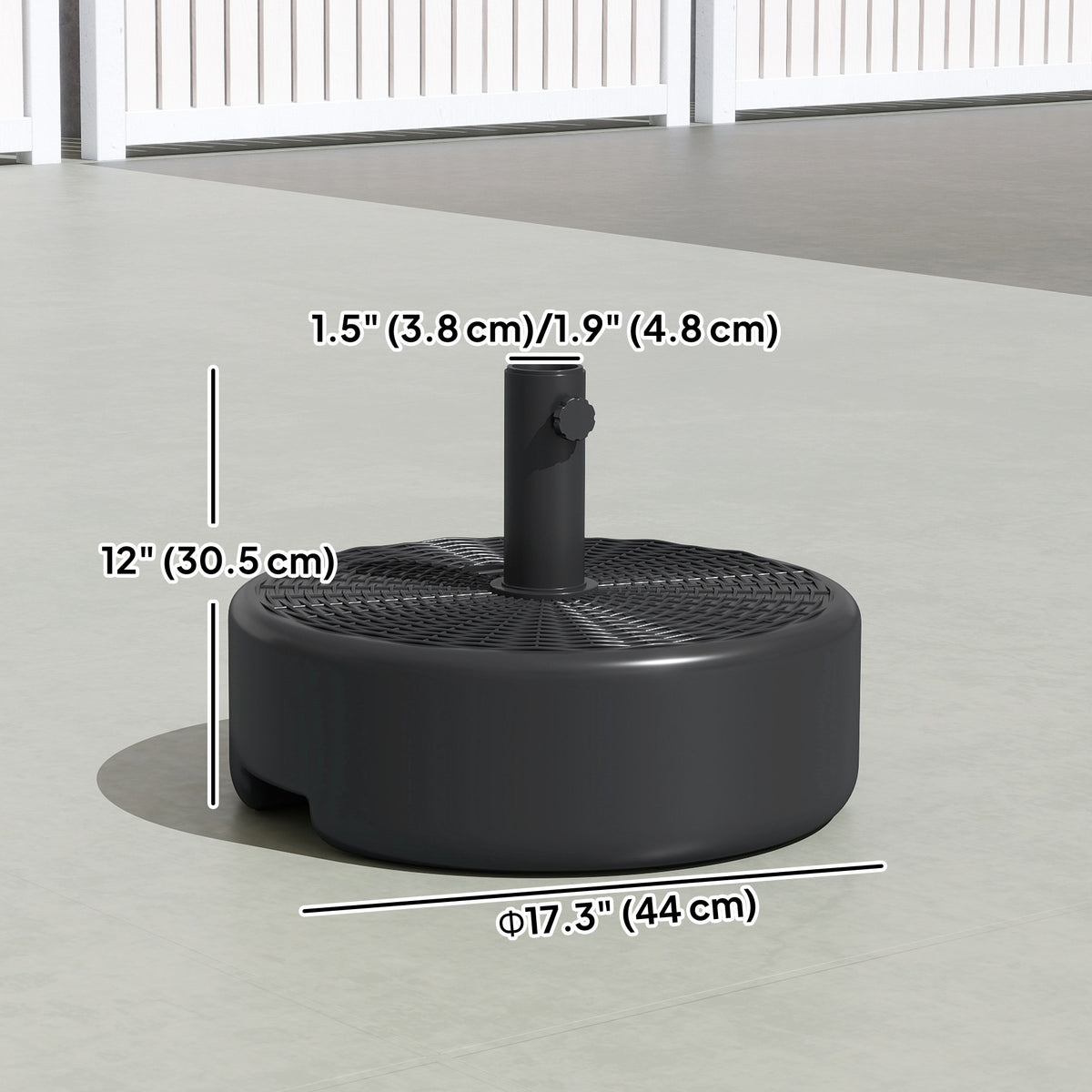 Black Patio Umbrella Base with Handle