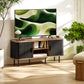 TV Stand Cabinet for TVs up to 55 Inches, TV Unit with Storage Shelves and Cabinets for Living Room, Black