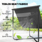 Outdoor Patio Chair, Comfy Sling Lounge Chair with Cushion, Breathable Wide Seat, Steel Frame, Dark Grey