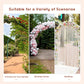 7.5FT Wood Garden Arch Trellis, Outdoor Walkway Round Pergola Style Arbor for Decorative Climbing Plants, Patio, Lawn, Backyard Party, Ceremony Decoration Accessories, Yellow