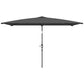 6.6x9.6ft Rectangle Aluminum Tilt Patio Umbrella, Garden Market Parasol, Outdoor Sunshade Canopy with Crank, Dark Grey