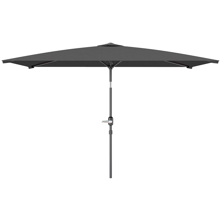 6.6' x 9.6' Dark Grey Aluminum Rectangle Patio Umbrella