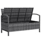 33 Gallon Outdoor Storage Bench, Wicker Deck Box Patio Bench Seat with Cushion, Grey