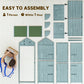 30" x 21" x 71" Garden Storage Shed, Outdoor Tool Utility Storage House with 3 Tier Shelves and Roof, Blue