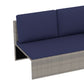 3pcs Modern Rattan Sofa Set, Wicker Patio Furniture Set with Coffee Table, Cushions, Pillows