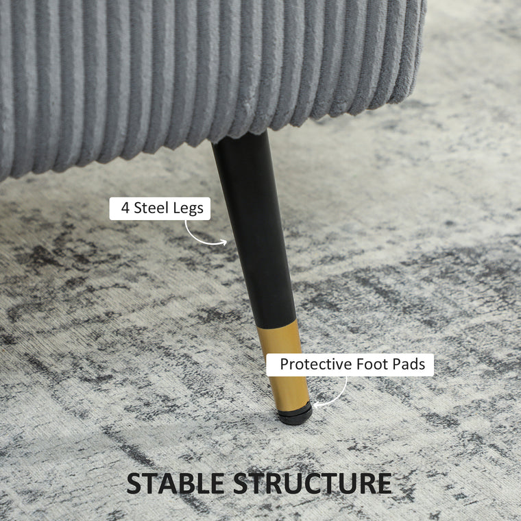 55" Corduroy Tufted Loveseat - Dark Grey