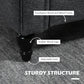Vintage Armchair, Upholstered Accent Chair with Rolled Arms, Gourd-Shaped Rubber Wood Legs, Dark Grey