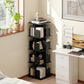 360° Rotating Bookcase with Anti-Tipping Straps and Anti-Slip Foot Pads, 4-Tier Bookshelf with 16 Cubbies, Black