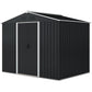 8' x 6' Outdoor Storage Shed, Metal Garden Tool Storage House with Lockable Sliding Doors and Vents for Backyard Patio Lawn, Charcoal Grey