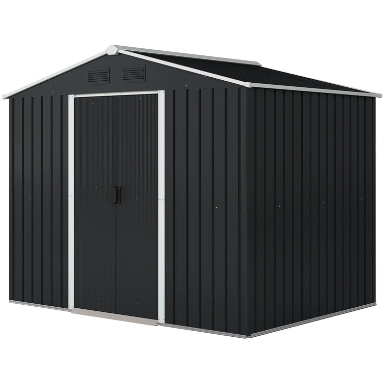 8' x 6' Storage Shed with Lockable Sliding Doors and Vents