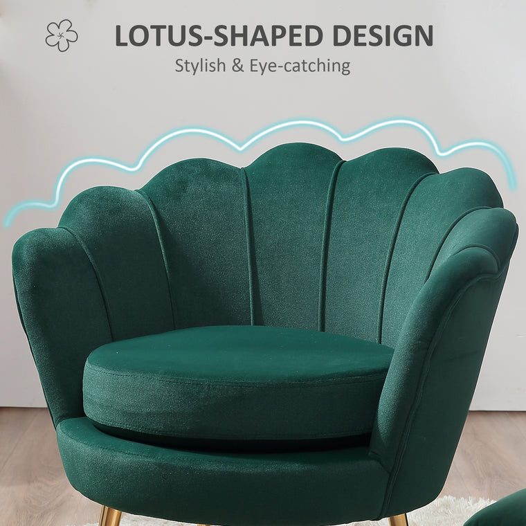 Velvet Accent Chair with Gold Legs