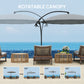 9FT Grey Cantilever Umbrella with 16 Fibreglass Ribs