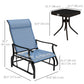 3PCs Gliding Rocking Chair & Bistro Tea Table Set, Grey