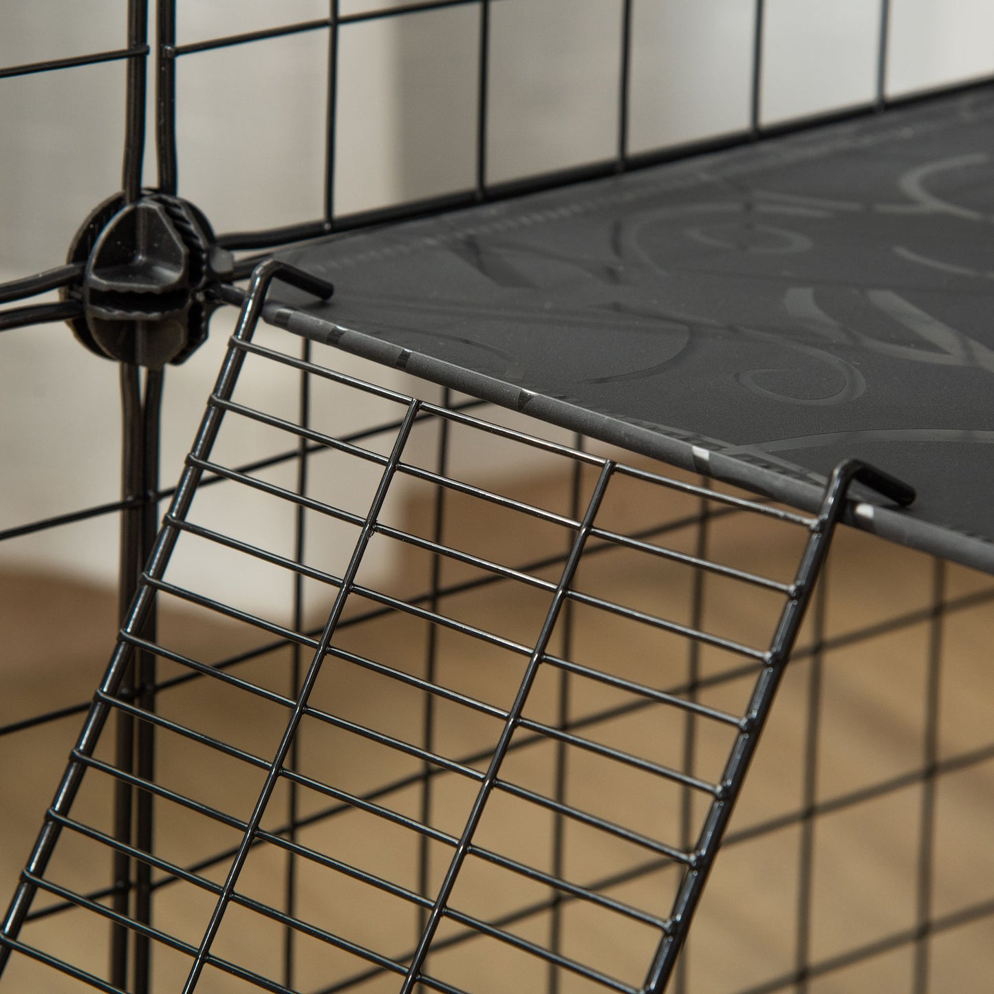 Small Animal Cage Rabbit Cage with Door, Guinea Pig Playpen, Small Animal Fence for Bunny, Chinchilla, Freret, Chinchilla, Indoor and Outdoor Use, Total 31 Panels, 41.3" x 41.3" x 27.6"