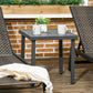 Outdoor Side Table, Patio End Table with Umbrella Hole, Small Coffee Table with Steel Frame for Balcony, Black