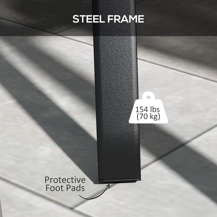 Rectangle Patio Dining Table with Steel Legs