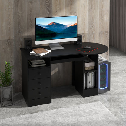 Computer Desk with Shelves and Drawers