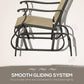 3PCs Gliding Rocking Chair & Bistro Tea Table Set, Mixed Grey