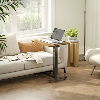 43" Pneumatic Standing Desk with Wheels - Rustic Brown