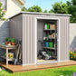 7' x 4' Galvanised Steel Garden Shed, with Foundation Kit - Grey