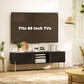 TV Stand for TVs up to 65", Entertainment Center with 2 Open Shelves, 2 Cabinets and Steel Legs for Living Room, Black