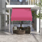 6.6'x5' Manual Retractable Patio Awning Sun Shelter Window Door Deck Canopy, Water Resistant UV Protector, Wine Red