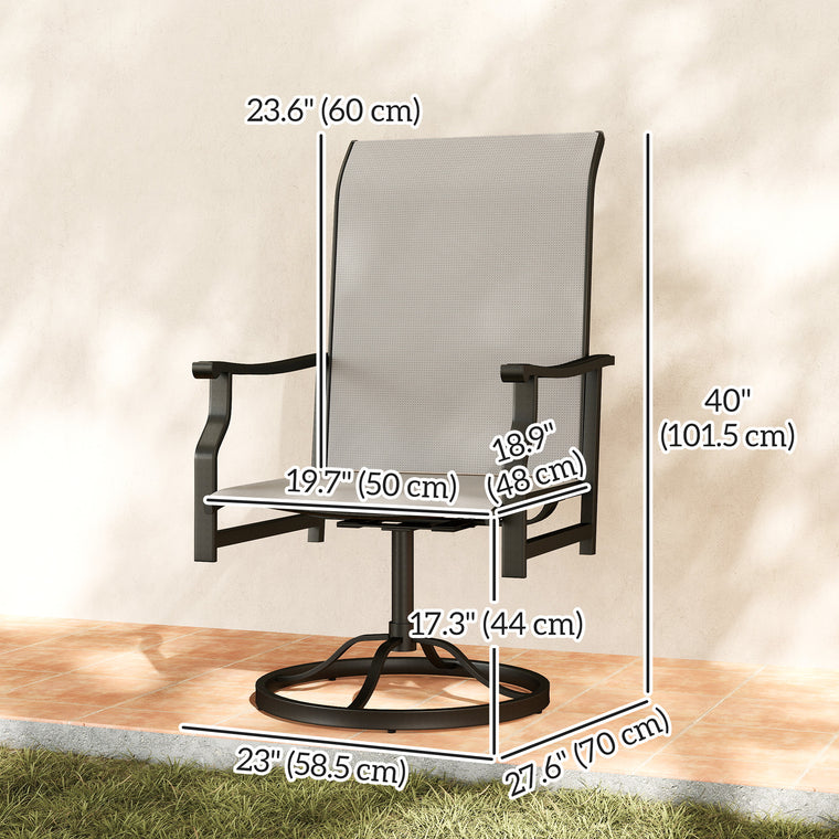 2-Piece Swivel Rocker Chair Set with High Back