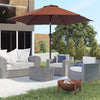 8.5FT Patio Umbrella, Round Garden Parasol with 6 Ribs, Market Sunshade Tilt Canopy w/ Crank Handle for Outdoor, Coffee