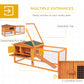 Wooden Rabbit Hutch Guinea Pig House with Removable Tray, Openable Roof, Trough, Run for Tortoises and Ferrets, Orange