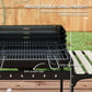 Charcoal Barbecue Grill with Adjustable Grill Height, Portable BBQ Trolley with Ash Catcher and Wheels, Black