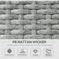 5PC Wicker Patio Lounger, Outdoor PE Rattan 5-level Adjustable Recliner Sofa Bed with Storage Side Table and Footstools, for Patio, Garden, Poolside, Khaki