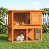 Yellow Wooden Rabbit Hutch with Run & Waterproof Roof