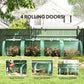 13' x 3.3' x 2.6' Mini Tunnel Greenhouse with PE Cover Garden Green Grow Shed with Steel Frame Zipped Doors, Green