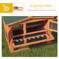 Wooden Rabbit Hutch Guinea Pig House with Removable Tray, Openable Roof, Trough, Run for Tortoises and Ferrets, Orange