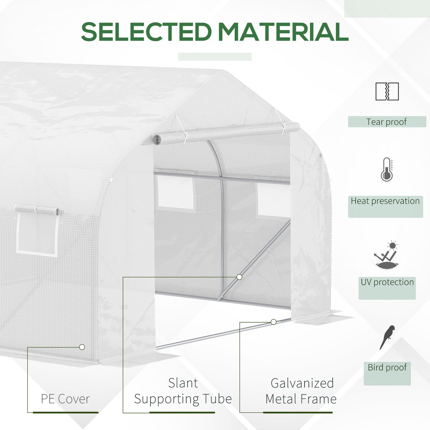 Portable Walk-In Tunnel Greenhouse Garden Warm House