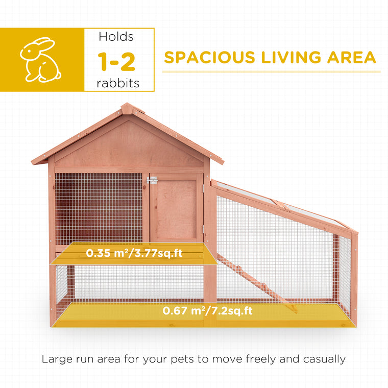 2-Tier Rabbit Hutch with Asphalt Roof & Ramp