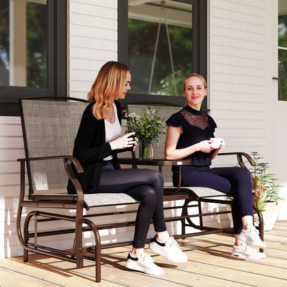 Flaxen Glider Rocking Chair Loveseat Bench