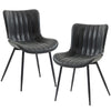 PU Leather Dining Chairs Set of 2 with Steel Legs