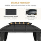13' x 10' Patio Gazebo, Double Roof Outdoor Gazebo Canopy Shelter with Curtains and Aluminium Frame for Garden, Black
