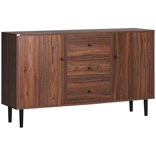 Kitchen Buffet Cabinet with 3 Drawers - Rustic Brown