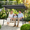 3-Person Porch Swing Bench with Adjustable Canopy