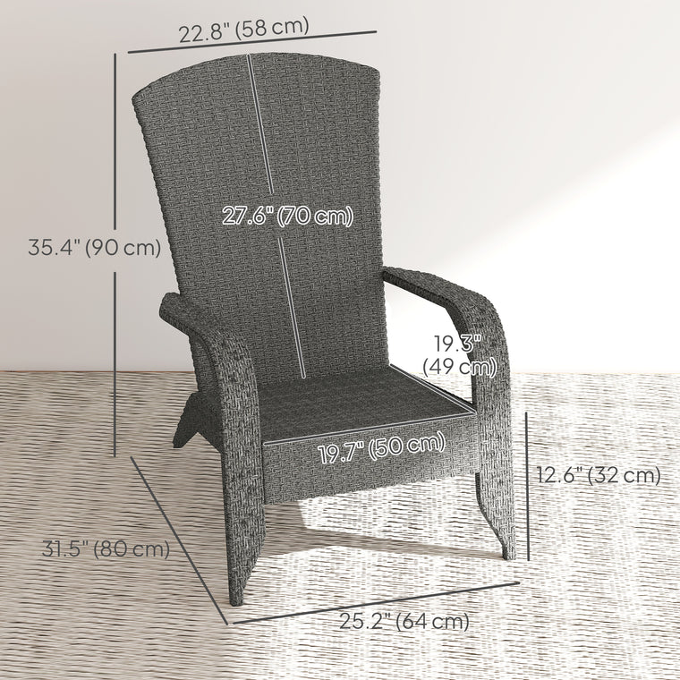 Wicker Adirondack Fire Pit Chair with Cushions