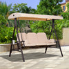 Beige 3-Seater Heavy Duty Swing Chair with Canopy