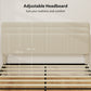 King Size Bed Frame with Adjustable Upholstered Headboard Platform Bed Frame Wood Slat Support Noise Free Light Grey