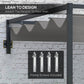 10' x 7' Lean To Pergola, Metal Pergola with Retractable Roof for Grill, Garden, Patio, Deck