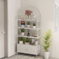 4-Tier Arched Shelving Unit with Cabinet, Bookshelf for Living Room, Office, 31.5" x 11.8" x 73.6", White