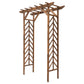 79" Plant Trellis, Arched Garden Arbour with Pergola Style Roof, Fir Wood Frame for Climbing Vines