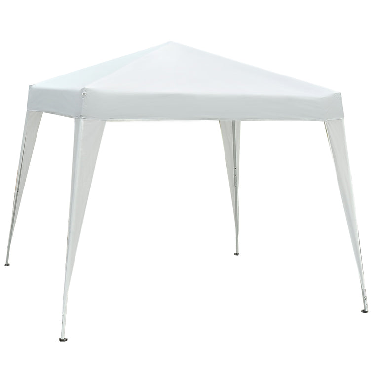 10' x 10' White Folding Pop-Up Garden Gazebo with Carry Bag