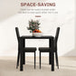 3-Piece Rectangular Glass Kitchen Table and Chairs with Metal Frame and Faux Leather Upholstery for Dining Room, Black